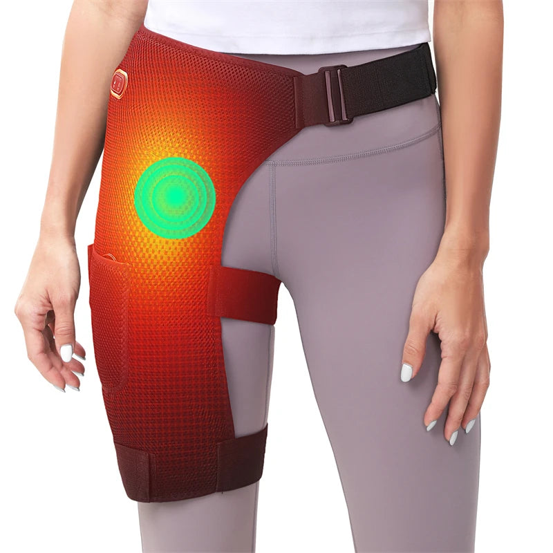 Heated Hip Support Brace Thigh Buttock Pain Relief for Men & Women