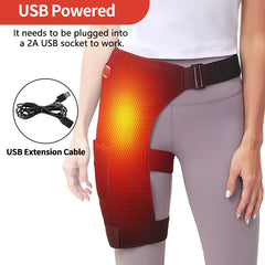 Heated Hip Support Brace Thigh Buttock Pain Relief for Men & Women