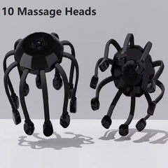 Orange Octopus Head Massager, 10/20 Independent Massage Heads, Wireless Vibration Scalp Scratcher for Daily Relaxation